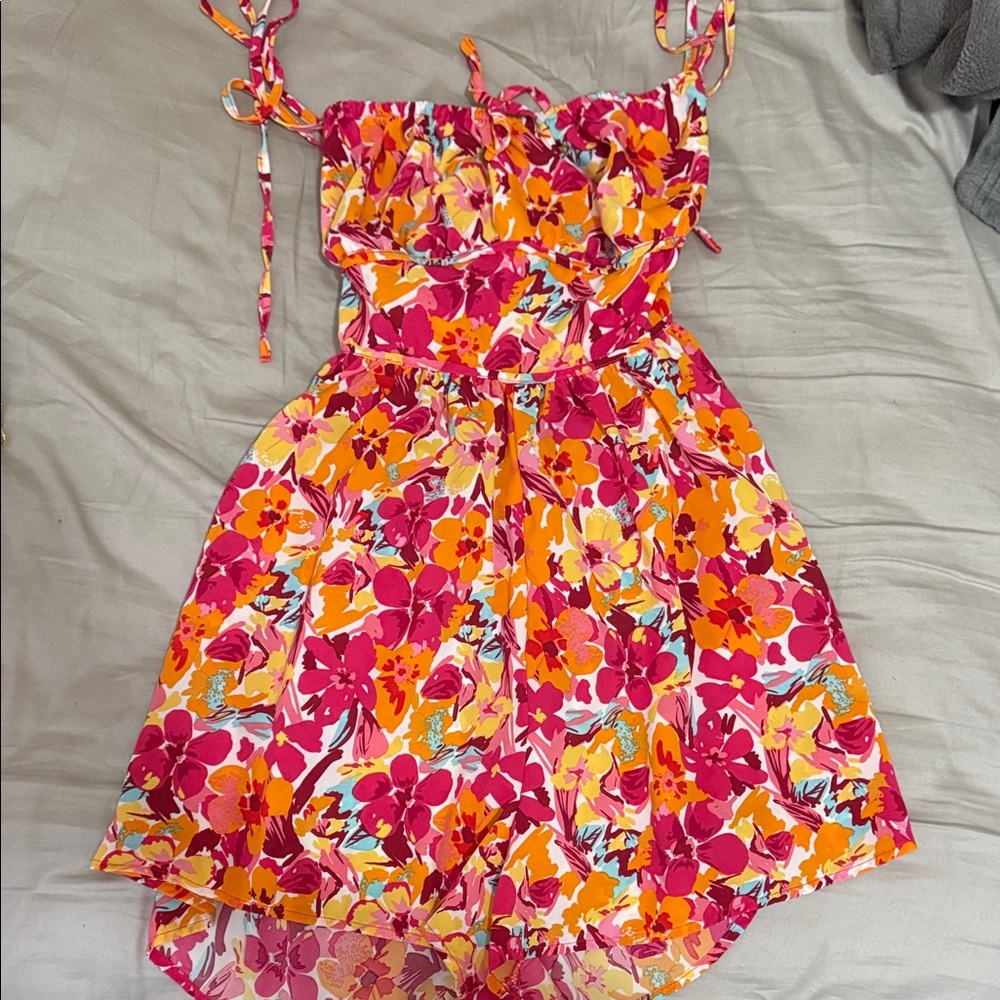SHEIN Floral Romper - Pink and Yellow